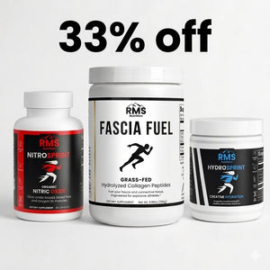 RMS Nutrition Performance Bundle 33 percent off - NitroSprint, Fascia Fuel, and HydroSprint supplements for track athletes